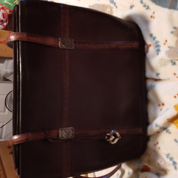 6GT- Brighton Chocolate Brown Berkeley Double Handle Leather Bag - Picture 1 of 7
